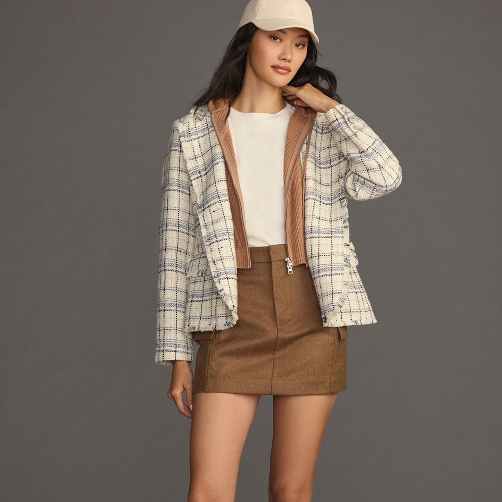 Anthropologie Tweed Dickie Blazer
